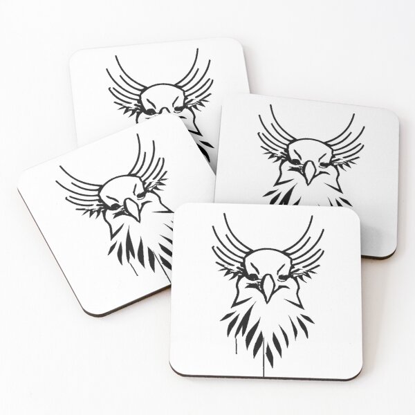 Item preview, logo eagle bird drawing black line white black minimalism T-shirt with eagle pattern, beautiful dress, birds on the bed linen designed and sold by gulka8.