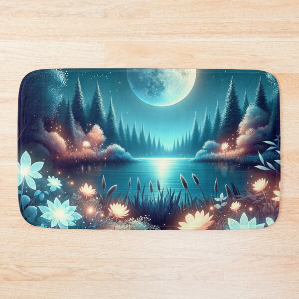 Item preview, Lunar Reflections: Night Charm Over the Lake designed and sold by masquetea.