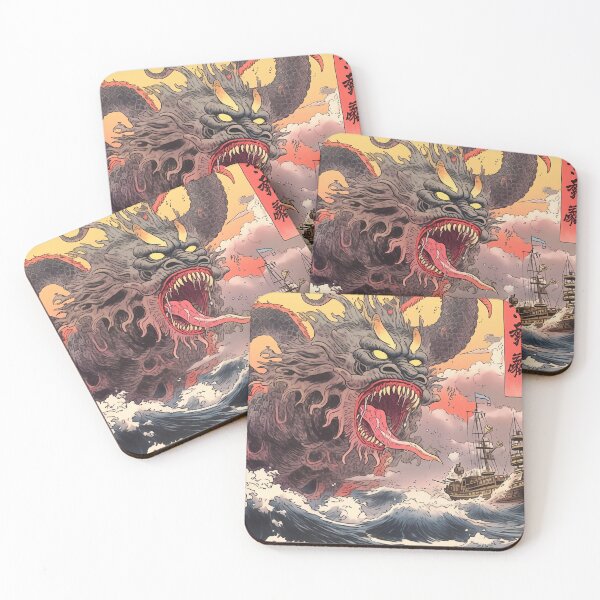 Item preview, Giant sea monster attacks Japanese warship. designed and sold by VISIONARTIST.