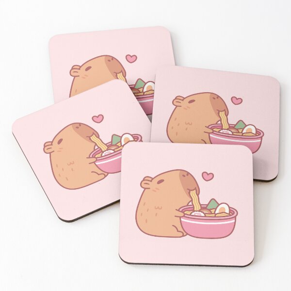 Item preview, Cute Capybara Eating Ramen designed and sold by rustydoodle.