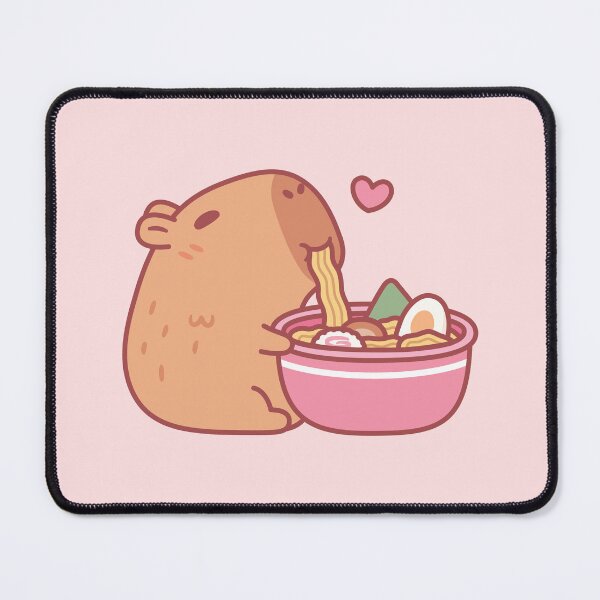 Item preview, Cute Capybara Eating Ramen designed and sold by rustydoodle.
