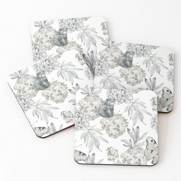 Item preview, Watercolor pattern with hydrangea and butterflies designed and sold by tapilipa.
