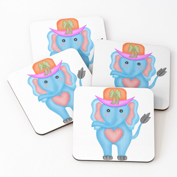 Item preview, Cute blue elephant wearing hat. designed and sold by Onanong2531.