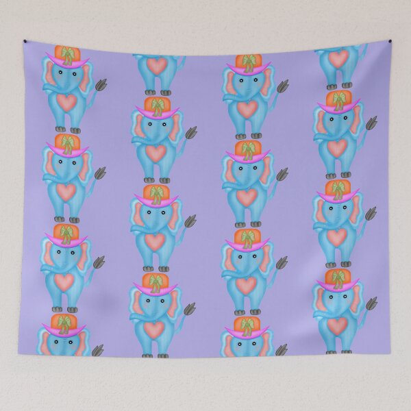 Item preview, Cute blue elephant wearing hat. designed and sold by Onanong2531.