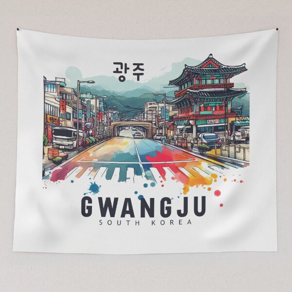 Item preview,   Gwangju South Korea Watercolor designed and sold by PaintMeWorld.
