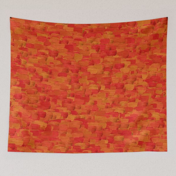 Item preview, mid century modern boho vibrant orange abstract stripes pattern designed and sold by DesignYourWaystore.