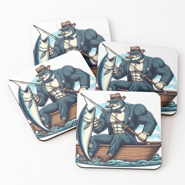 Item preview, Muscle Mobster Cat Gone Fishing designed and sold by AIStoore.