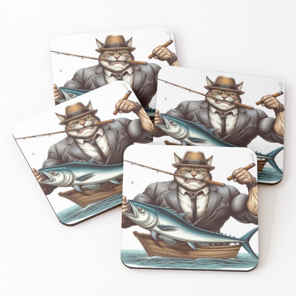 Item preview, Muscle Mobster Cat Gone Fishing designed and sold by AIStoore.