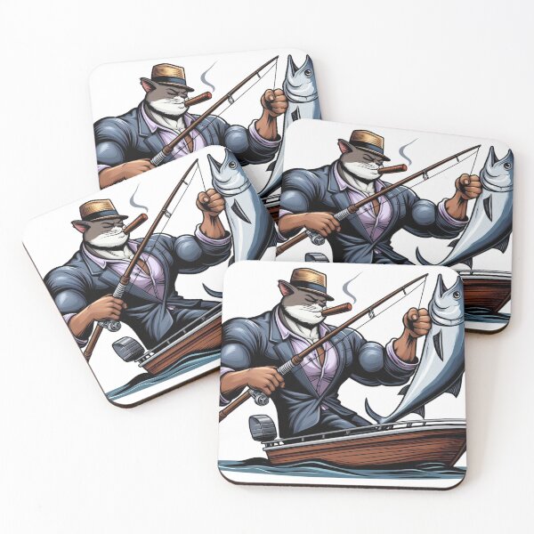 Item preview, Muscle Mobster Cat Gone Fishing designed and sold by AIStoore.