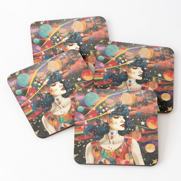 Item preview, Galaxy in My Head Cosmic Collage Art designed and sold by GulDesignCo.