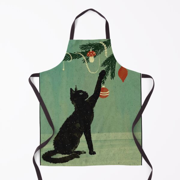 Item preview, Vintage Black Cat Playing With Decorations Christmas Tree Card designed and sold by Arwen-Art.