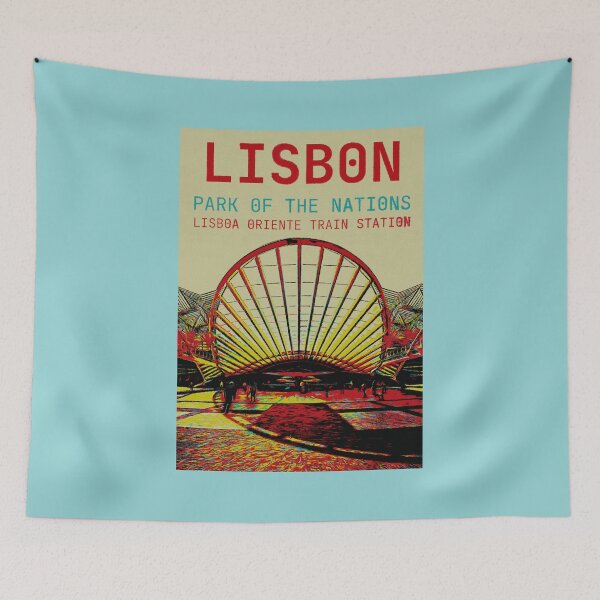 Item preview, Lisbon Nations Park Skyline Art Print designed and sold by Lemomo-artworks.