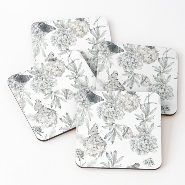 Item preview, Watercolor pattern with hydrangea and butterflies designed and sold by tapilipa.