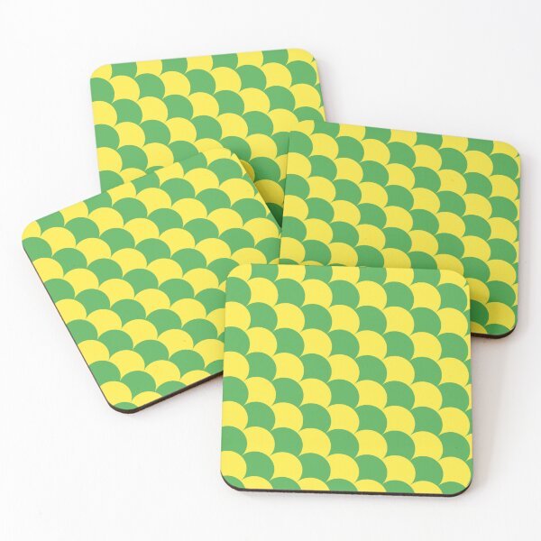 Item preview, Green Yellow Semicircular Diagonal Fish-Scales Arches Geometric Natural Organic Fresh Pattern designed and sold by PenguinForests.