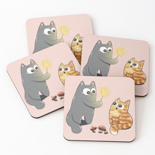 Item preview, Christmas Sparkler Kitties Print designed and sold by Julia Sol.