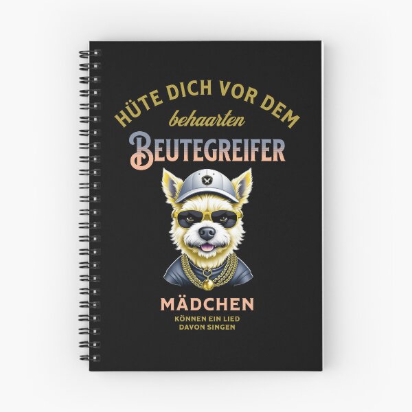 Item preview, Beware of the hairy predator, wolves, dogs, saying in German - funny designed and sold by Pflugart.