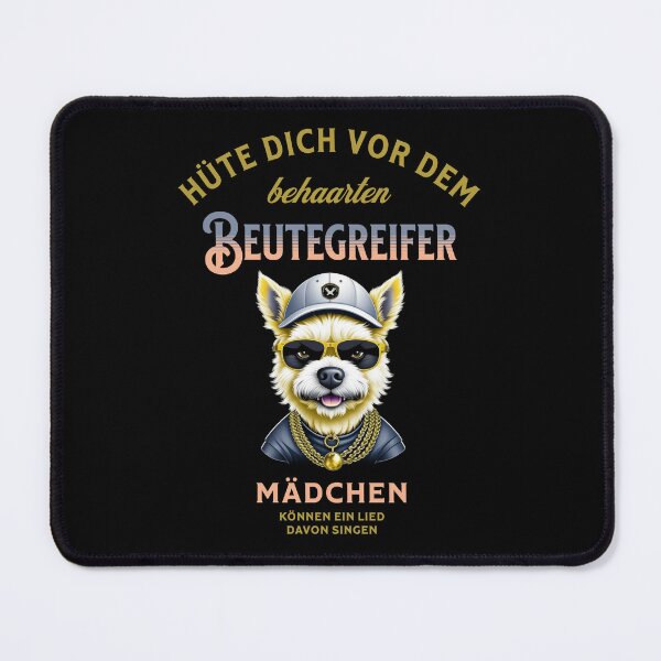 Item preview, Beware of the hairy predator, wolves, dogs, saying in German - funny designed and sold by Pflugart.