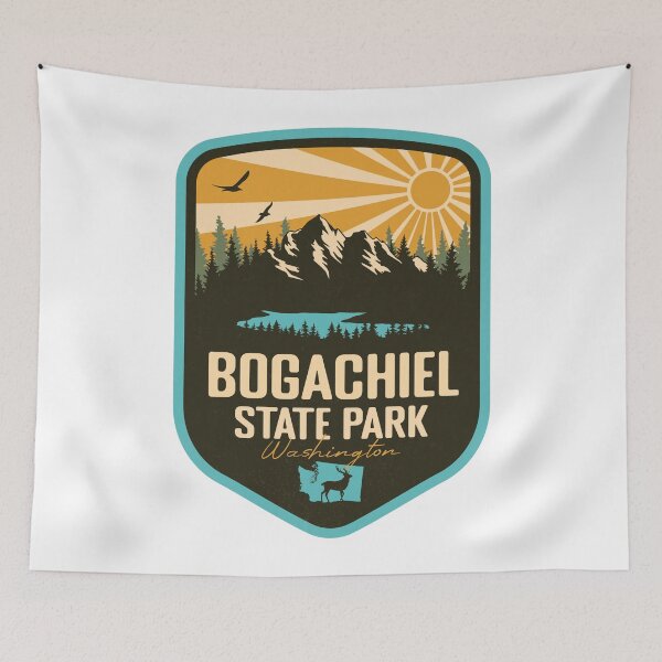 Item preview, Bogachiel State Park Washington - WA Retro Badge Forest and Wilderness  designed and sold by mountainfad.