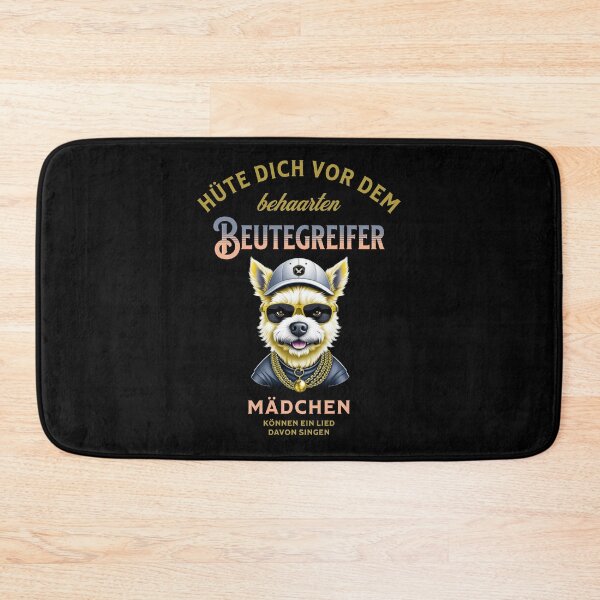 Item preview, Beware of the hairy predator, wolves, dogs, saying in German - funny designed and sold by Pflugart.