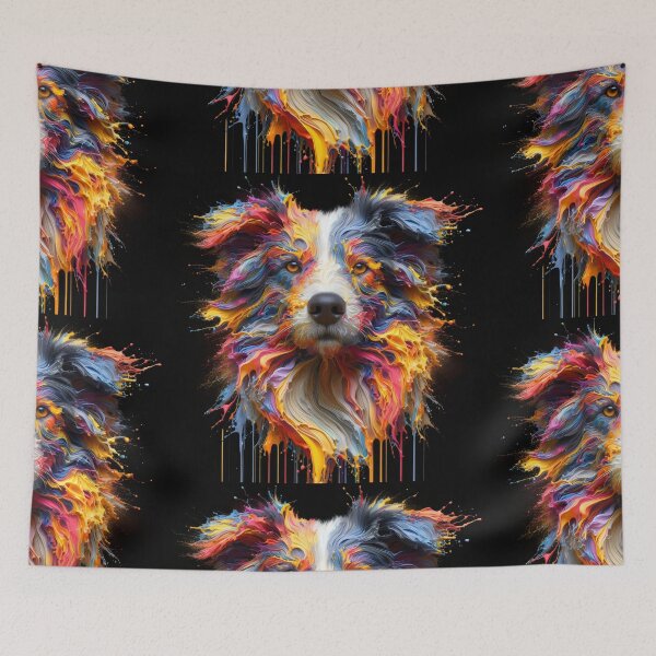 Item preview, Border Collie Paint Splat Portrait  designed and sold by fatbanana.