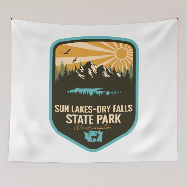 Item preview, Sun Lakes-Dry Falls State Park Washington - WA Retro Badge Forest and Wilderness  designed and sold by mountainfad.