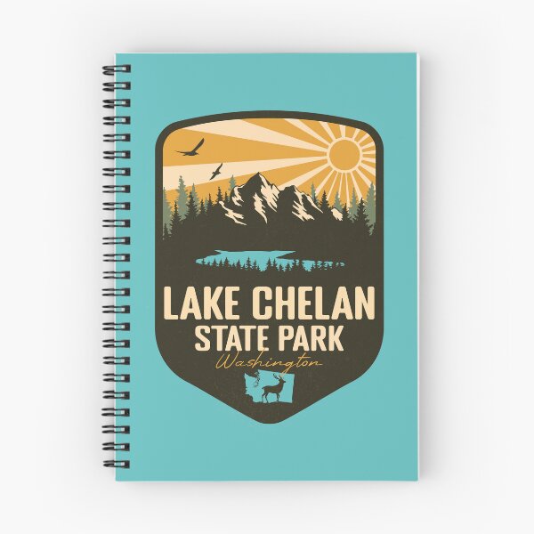 Item preview, Lake Chelan State Park Washington - WA Retro Badge Forest and Wilderness  designed and sold by mountainfad.