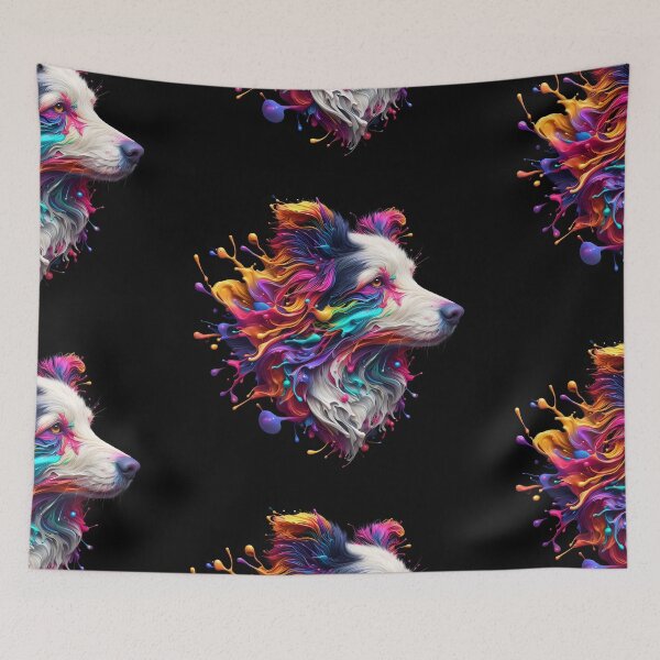 Item preview, Border Collie Paint Splat Art designed and sold by fatbanana.