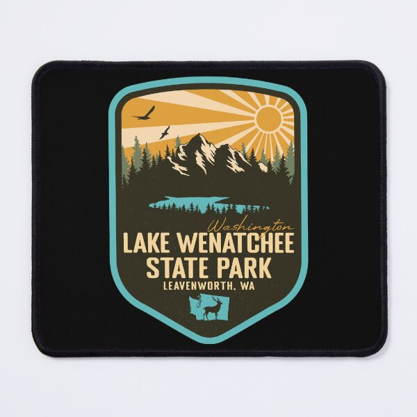 Item preview, Lake Wenatchee State Park Washington - WA Retro Badge Forest and Wilderness  designed and sold by mountainfad.