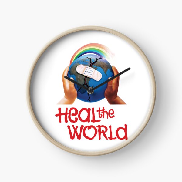 Heal the World (rainbow globe) Clock