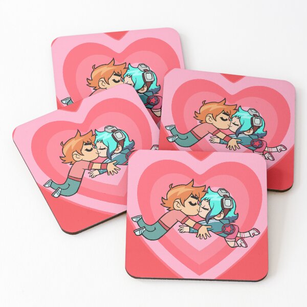 Item preview, Ramona Flowers and Scott Pilgrim heart kiss designed and sold by COSTFEIT.