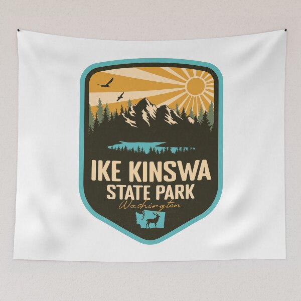 Item preview, Ike Kinswa State Park Washington - WA Retro Badge Forest and Wilderness  designed and sold by mountainfad.