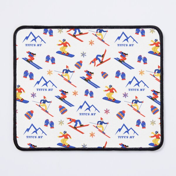Item preview, Titus Mountain New York Ski Snowboard seamless pattern designed and sold by Vintage-TM.
