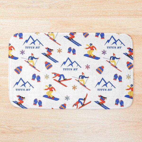 Item preview, Titus Mountain New York Ski Snowboard seamless pattern designed and sold by Vintage-TM.