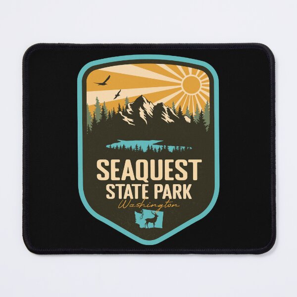 Item preview, Seaquest State Park Washington - WA Retro Badge Forest and Wilderness designed and sold by mountainfad.
