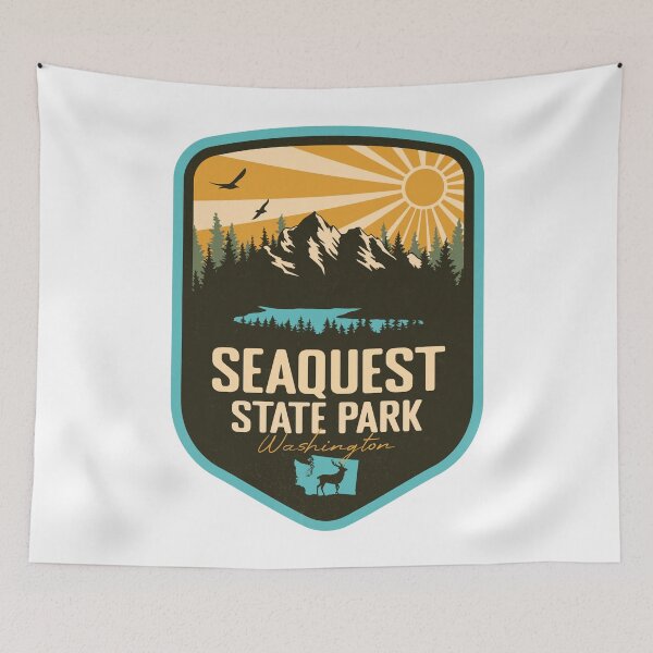 Item preview, Seaquest State Park Washington - WA Retro Badge Forest and Wilderness  designed and sold by mountainfad.