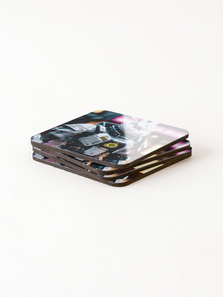 Thumbnail 4 of 5, Coasters (Set of 4), Cyberpunk Rabbit 2 designed and sold by Decyo.