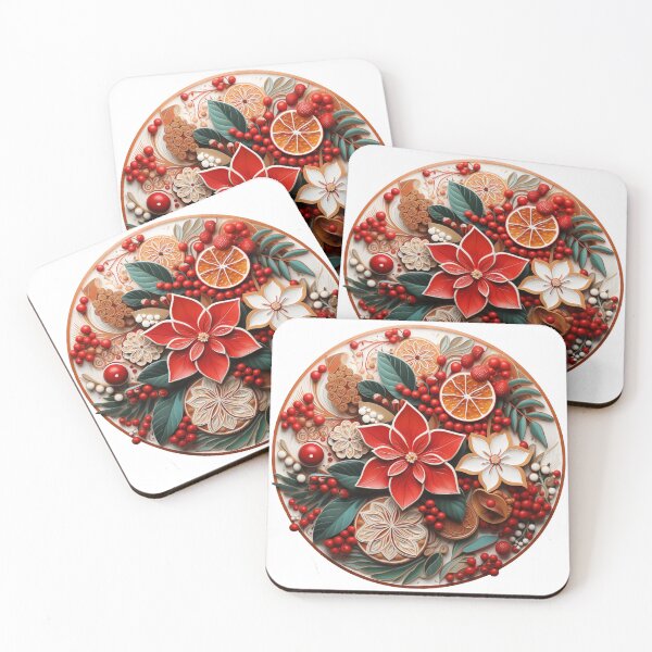 Item preview, Poinsettia & Fruits Mandala - Festive Sticker for Holiday Cheer designed and sold by SlayerOfKings.