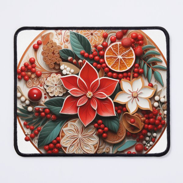 Item preview, Poinsettia & Fruits Mandala - Festive Sticker for Holiday Cheer designed and sold by SlayerOfKings.