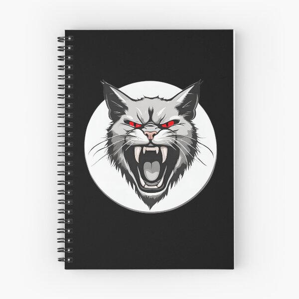 Item preview, Angry Wild Cat with Open Mouth and Red Eyes designed and sold by Aquillashop.