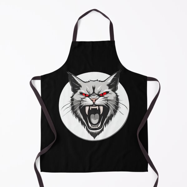 Item preview, Angry Wild Cat with Open Mouth and Red Eyes designed and sold by Aquillashop.