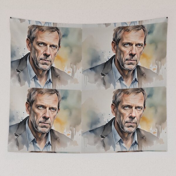 Item preview, Watercolor sketch with Hugh Laurie designed and sold by bogfl.
