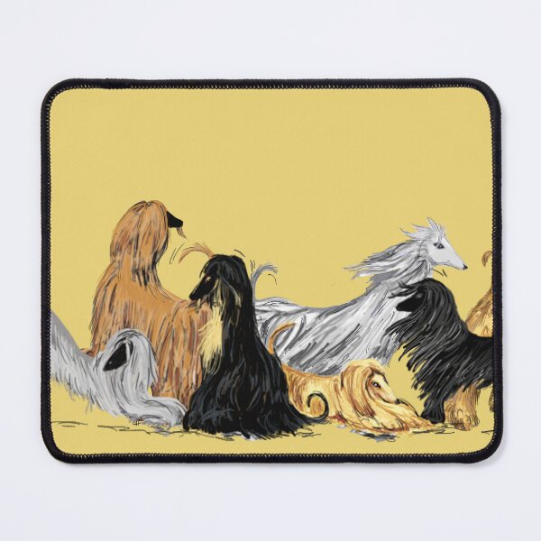 Item preview, Afghan hounds, on warm yellow designed and sold by Faerieglen.