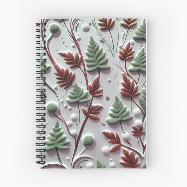 Item preview, Wild leaves.Realistic delicate 3D wild leaves - expressive botanical pattern. Brown and mint. designed and sold by My-fake-places.