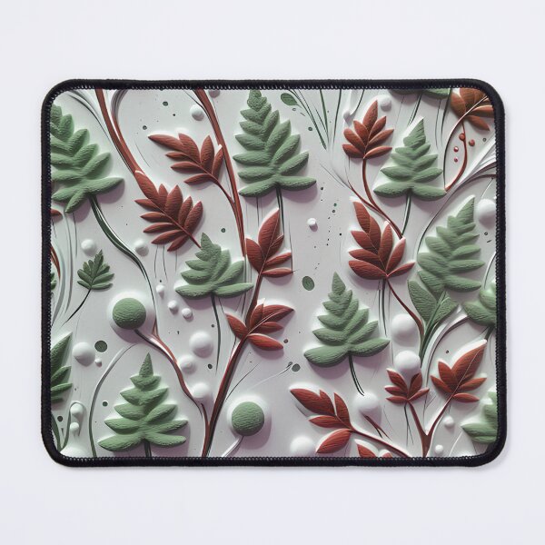 Item preview, Wild leaves.Realistic delicate 3D wild leaves - expressive botanical pattern. Brown and mint. designed and sold by My-fake-places.