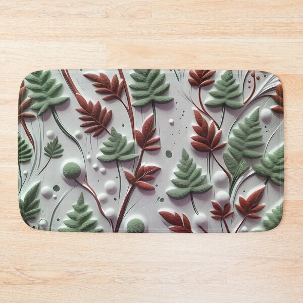 Item preview, Wild leaves.Realistic delicate 3D wild leaves - expressive botanical pattern. Brown and mint. designed and sold by My-fake-places.
