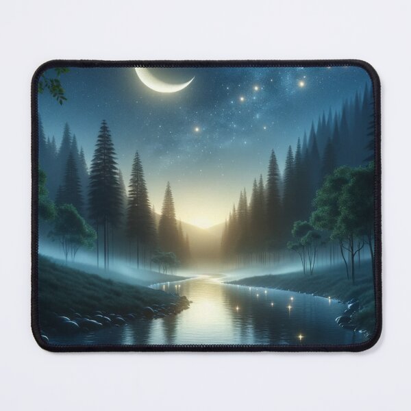 Item preview, Lunar Calm: Night Reflections in the Forest River designed and sold by masquetea.