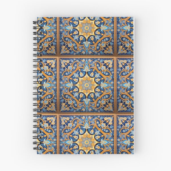 Item preview, Traditional Persian blue and gold ornate tile with floral designs designed and sold by preseprestige.