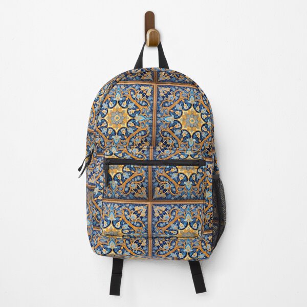 Item preview, Traditional Persian blue and gold ornate tile with floral designs designed and sold by preseprestige.