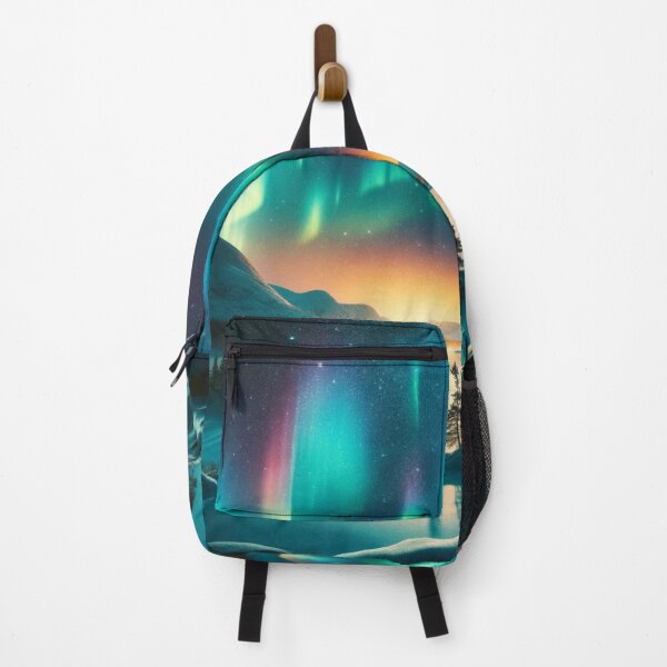 Item preview, Celestial Dance: The Northern Lights Over the Frozen Landscape designed and sold by masquetea.
