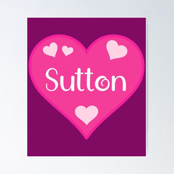 Item preview, Sutton Name Pink Heart  designed and sold by Jeallan Designs.